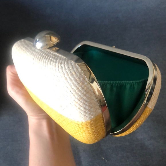 Ivory and Yellow Clutch - Picture 2 of 3